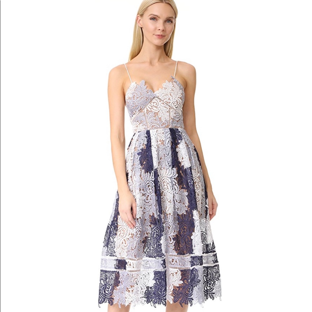 Self-Portrait Ombré Lace Dress